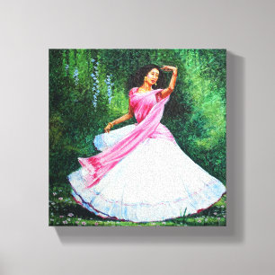 Radha Waiting For Krishna In Vrindavan Canvas Print