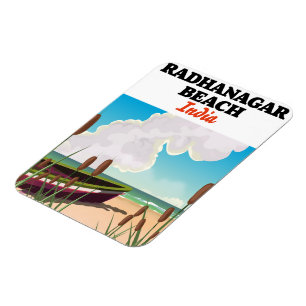 Radhanagar Beach India travel poster Magnet