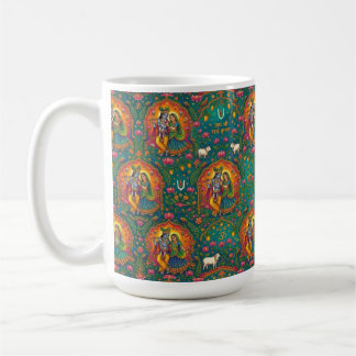 Radhe Krishna Pattern Coffee Mug