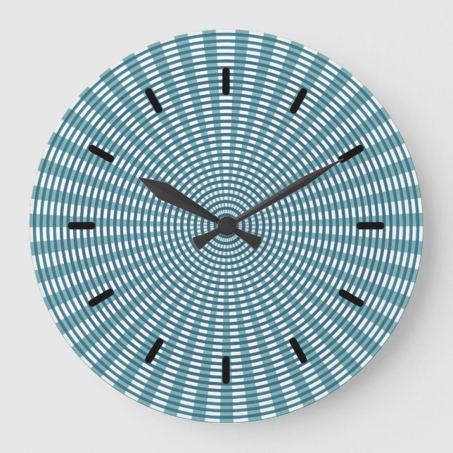 Radial Circular Weaving Pattern - Teal Round Clock (Front)