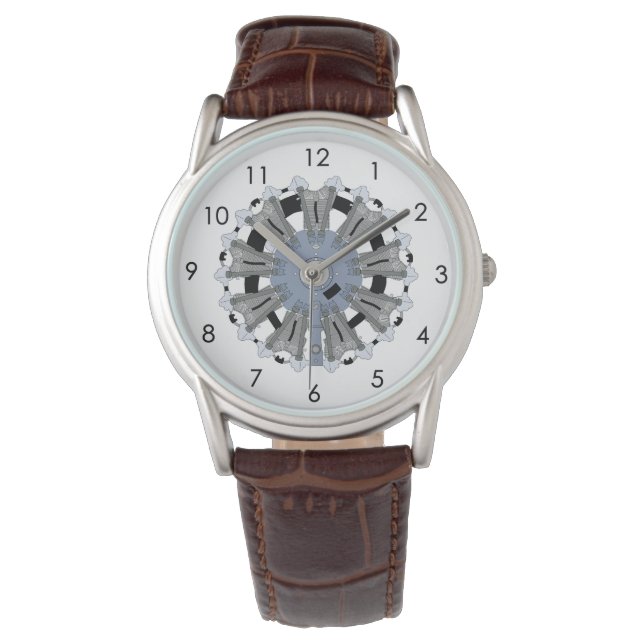 Radial Engine Watch with White Background (Front)