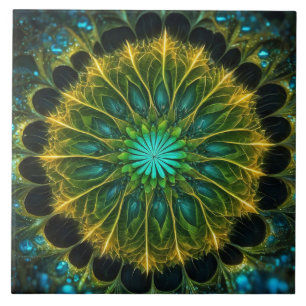 Radial Foliage Abstract Tile