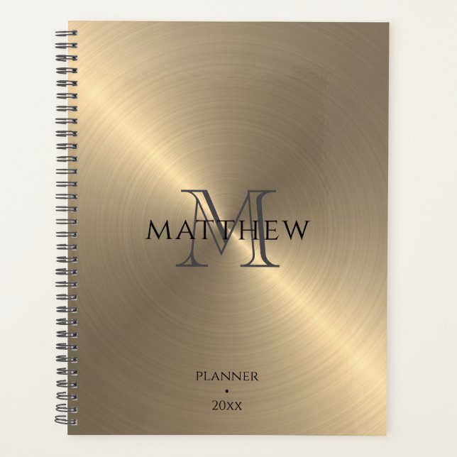 Radial Gold Metallic | Monogrammed Planner (Front)