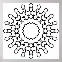 Radial Petal Mandala Colouring Page Bold Pattern
