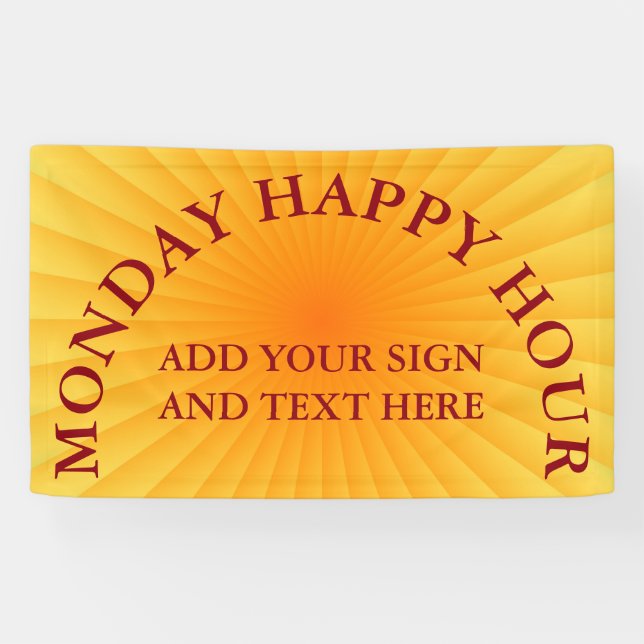 Radial Rays gradients - orange yellow + your ideas Banner (Horizontal)
