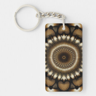 Radial Seashell Abstract Key Ring