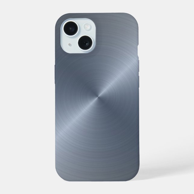 Radial Silver Metallic | Custom iPhone 15 Case (Back)