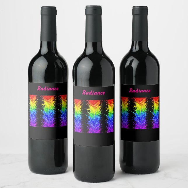 “Radiance” – An Abstract Pride Pattern  Wine Label (Bottles)