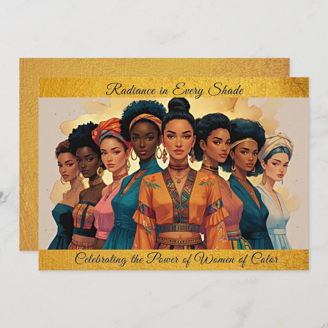 Radiance in Every Shade – Intl. Women of Colour Da Holiday Card (Front/Back)