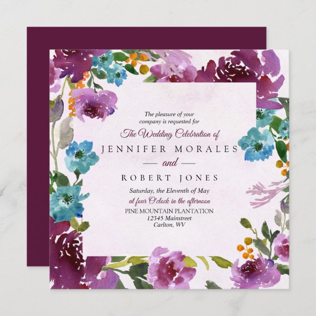 Radiance Wedding Invitation Square (Front/Back)