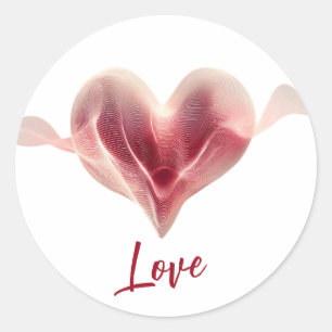 Radiant Abstract Heart of Love Classic Round Sticker