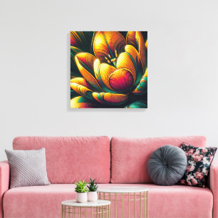 Radiant Abstract Tulip Bloom Canvas Print