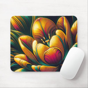 Radiant Abstract Tulip Bloom Mouse Pad