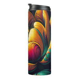 Radiant Abstract Tulip Bloom Thermal Tumbler