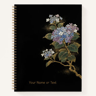 Radiant Ajisai: The Maki-e Style Hydrangea & Gold Notebook