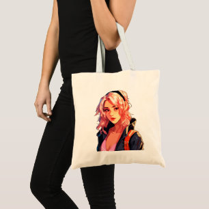 Radiant Anime Girl: Beautiful Manga Art Tote Bag