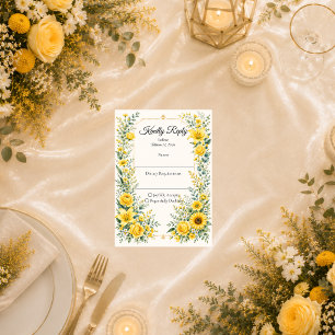 Radiant Autumn Sunflower Bloom Wedding RSVP Card