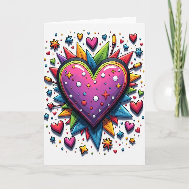 Radiant Birthday Stars Card (Front)