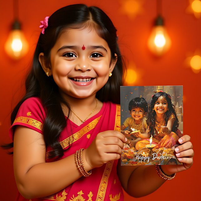 Radiant Blessings: Diwali Joy with Hindu Children Postcard (Radiant Blessings Diwali Joy with Hindu Children Postcard
custom text)