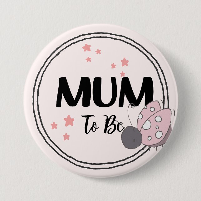 Radiant Blessings: Whimsical Ladybird Mum-to-Be  7.5 Cm Round Badge (Front)