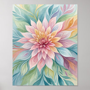 Radiant Bloom: A Translucent Botanical Symphony in Poster