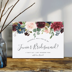 Radiant Bloom Be My Junior Bridesmaid Card