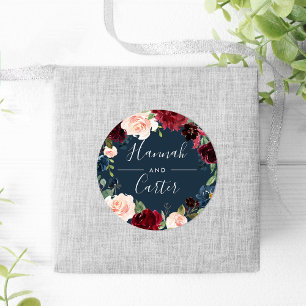 Radiant Bloom Botanical Wreath Wedding Classic Round Sticker