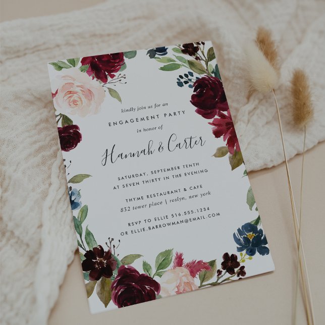 Radiant Bloom Floral Engagement Party Invitation (Creator Uploaded)