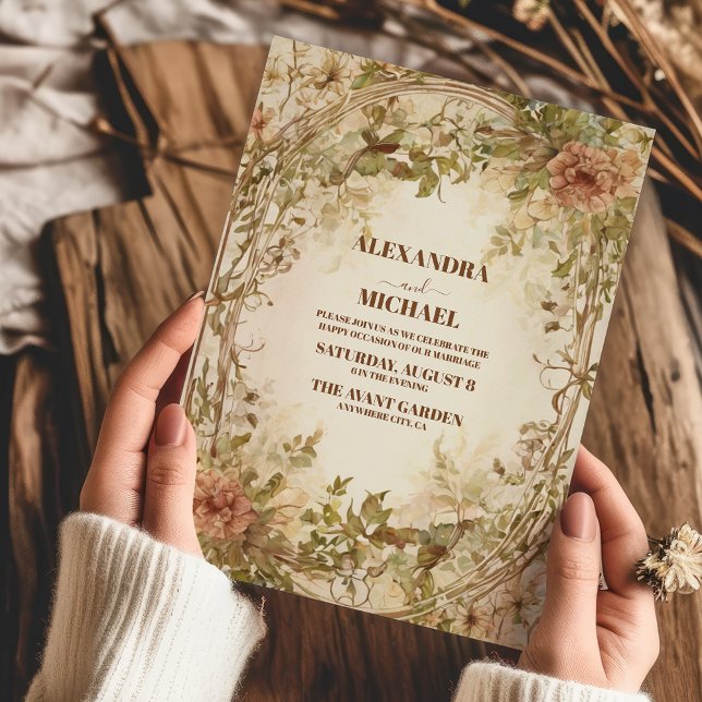 Radiant Bloom Floral Frame Wedding Invitation (Creator Uploaded)