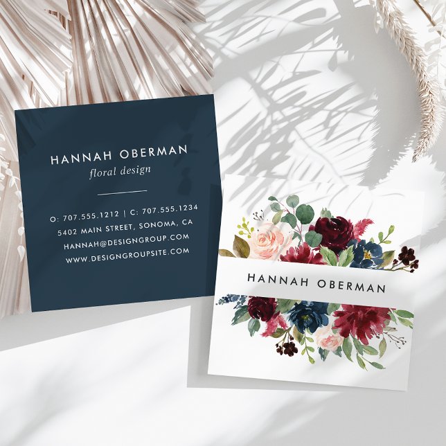 Radiant Bloom | Floral Square Business Card (Creator Uploaded)
