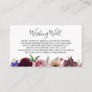 Radiant Bloom Floral Wedding Wishing Well Enclosure Card