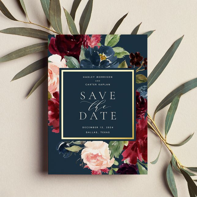 Radiant Bloom Foil Save the Date Card (Creator Uploaded)