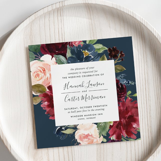 Radiant Bloom Frame Wedding Invitation | Square (Creator Uploaded)