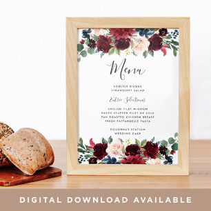 Radiant Bloom Menu Sign