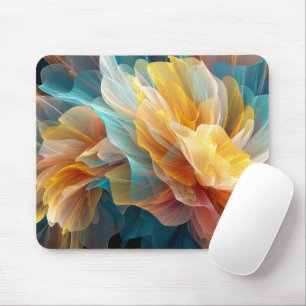 Radiant Bloom of Ethereal Petals in Light Mouse Pad