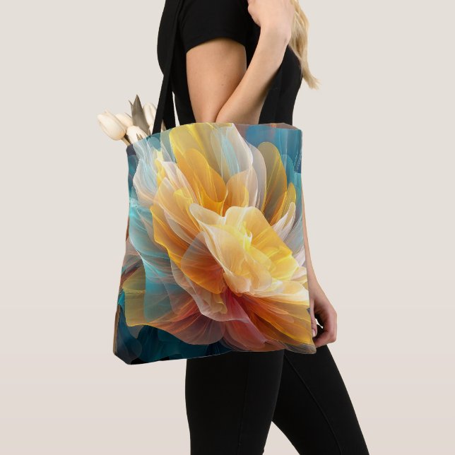 Radiant Bloom of Ethereal Petals in Light Tote Bag (Close Up)