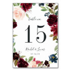 Radiant Bloom | Personalised Table Number Card