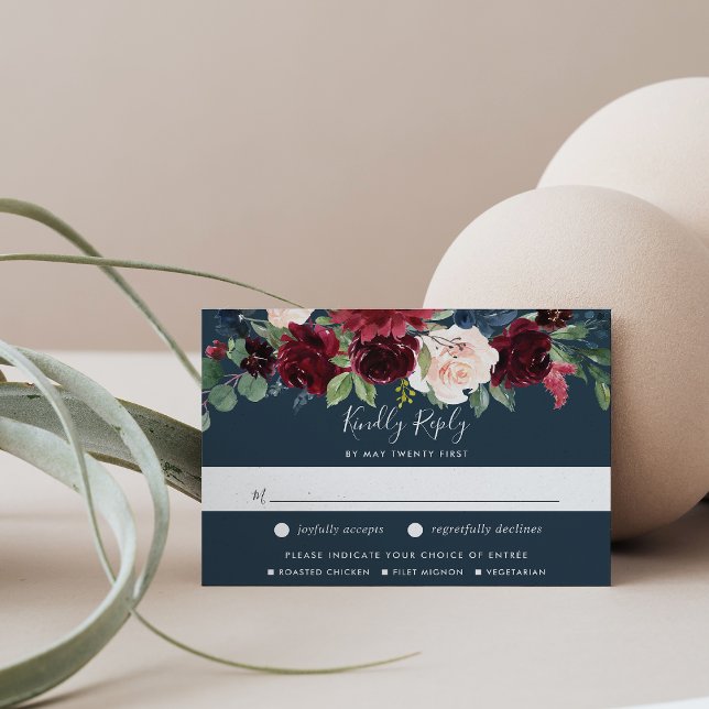 Radiant Bloom RSVP Card w/ Meal Choice (Creator Uploaded)