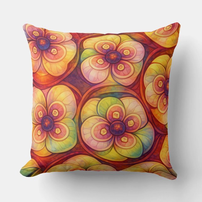 Radiant Bloom - Throw Pillow (Front)