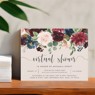 Radiant Bloom Virtual Bridal or Baby Shower Invitation