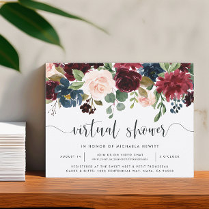 Radiant Bloom Virtual Bridal or Baby Shower Invitation