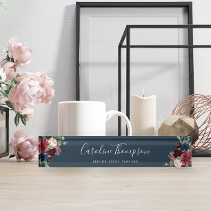 Radiant Bloom Watercolor Floral Nameplate