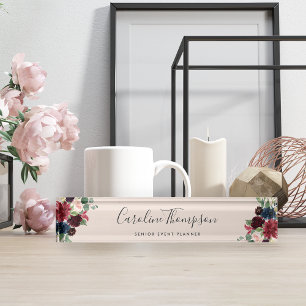 Radiant Bloom   Watercolor Floral Nameplate