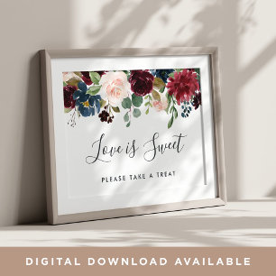Radiant Bloom Wedding Dessert Bar Sign