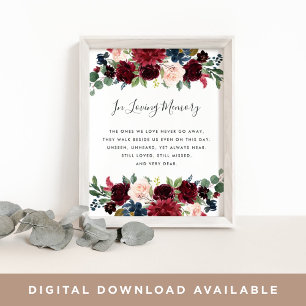 Radiant Bloom Wedding Memorial Sign