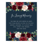 Radiant Bloom Wedding Memorial Sign | Navy