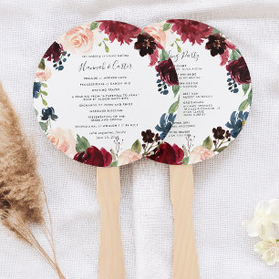 Radiant Bloom Wedding Program Hand Fan