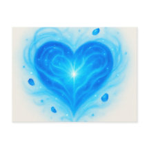 Radiant Blue Heart Greeting Card – Spiritual Light