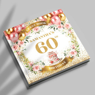 Radiant Boho 60th Birthday Guest Book Bloom Theme