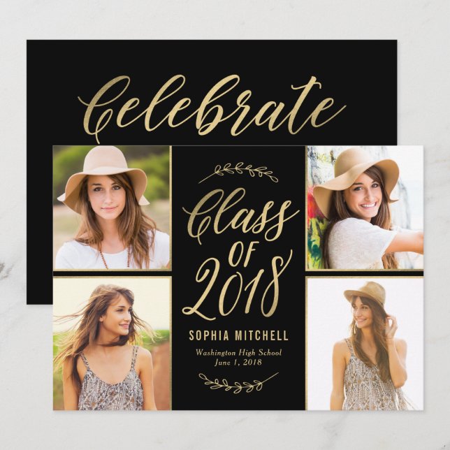 Radiant Branches EDITABLE COLOR Graduation Card (Front/Back)